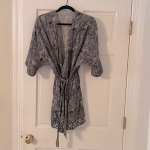 Sudara black, white, silver robe, size small